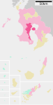 Location of Kagoshima city Kagoshima prefecture Japan